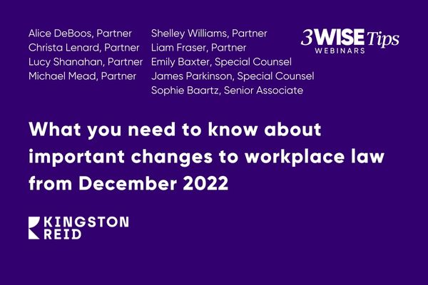 Workplace law changes from 2022