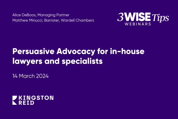 Persuasive Advocacy for in-house lawyers and specialists